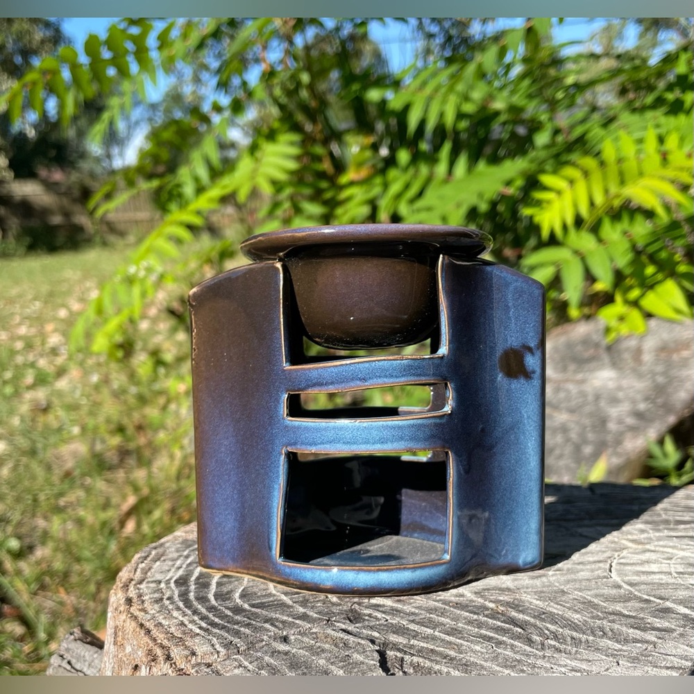 Blue Ceramic Candle Holder